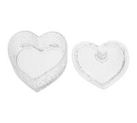 PATKAW Bocal en Verre de Cœur 188ml Couvercle, Organisateur de Bijoux et Bonbons pour Usage Domestique sur Coiffeuse, Design Gain de Place