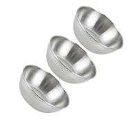 PATKAW Bols à Trempette Design Rond Peu Profond 3pcs en Acier Inoxydable Argentés pour Sauces et Assaisonnements Lors de Barbecues ou Restauration
