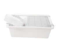 PATKAW Cage à Souris Respirante en PP et Acier Inoxydable, Couvercle | Blanc, Fermeture à Boucle Sécurisée, Transparent pour Observation, Autoclavable, Usage Vivarium et Académique