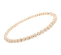 PATKAW Couronne de Perles en Bois Naturel Cercle Rustique Boho Anneau en Acier Inoxydable et Bois pour Décoration Mariage et Bricolage Polyvalent