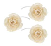 PATKAW Diffuseurs D'huiles Essentielles en Coton Naturel, 3 Pièces Fleurs Camélia Décoratives Beige, Diffuseur Facile à Utiliser pour Maison et Voiture