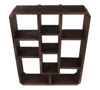PATKAW Étagère compartimentée en Bois, vitrine à 9 Cases pour Figurines | Présentoir mural décoratif pour petites figurines et miniatures 15 x 12 x 3 pouces