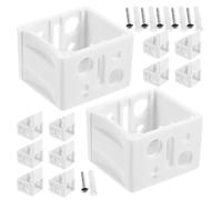 PATKAW Lot de 12 Set de Set de Supports de Stores Universels en Abs Blanc, Design Moderne et Installation Facile pour Cadres de Fenêtres et Tringles à Rideaux