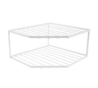 PATKAW Organisateur de Casseroles d'angle en Fer Blanc Étagère Double Couche, Support Polyvalent Cuisine, Rangement pour Placard et Comptoir