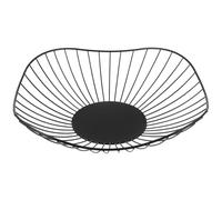 PATKAW Panier à Fruits en Métal Noir Grande Capacité Forme Ronde Ajourée avec Soudures Lisses, Panier Solide et Créatif pour Rangement Snacks Cuisine