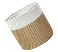 PATKAW Panier Tressé Couleur Blanc Chanvre en Corde de Coton Multifonctionnel 20x20x20 Cm Panier à Fleurs Décoratif Élégant et Pratique Intérieur pour Plantes et Jouets