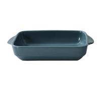 PATKAW Plat Rectangulaire à Four Double Poignée Antiadhésif Résistant Baking Tray pour Cake Lasagne Bbq et Biscuits Bleu Mat