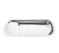 PATKAW Plateau de Service en Acier Inoxydable Argenté, Porte-louche Lisse et Brillant Polissage Miroir, Repose-cuillère Maison Cantine
