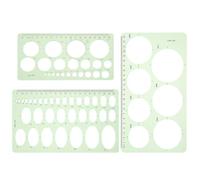 PATKAW Règle Géométrique Modèles de Dessins Sécurisés Multifonctionnelle 3pcs en Plastique pour Dessin Intérieur pour Étudiants et Architectes