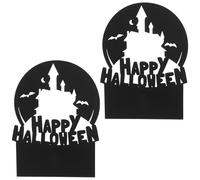 PATKAW Serrage-Livres Halloween en Métal Noir, Paire Décorative Base Antidérapante, Style Unique pour Organisation Bibliothèque et Salle D'étude