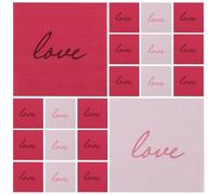 PATKAW Serviettes en Papier Jetables Couleur Aléatoire Saint-valentin 80 Design Romantique, Forte Absorption, pour Décorations de Table et Occasions