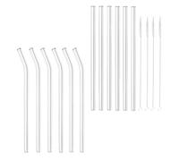 PATKAW Set de Pailles en Verre Transparent Réutilisables Paroi Intérieure Lisse avec Brosse de Nettoyage 1 Set Complet pour Maison et Fêtes