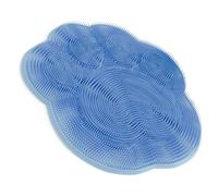 PATKAW Tapis Antidérapant Design Minimaliste en Silicone Forme Patte de Chat Ventouses Innovantes Bleu pour Massage des Pieds et Dos, pour Salle de Bain