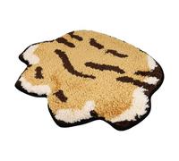 PATKAW Tapis de Sol à Motifs Patte de Tigre Cartoon pour Chambre et Salon, Tapis Antidérapant en Polyester Floqué Orange, Absorbant et Protecteur Maison