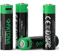 PATONA 1410 Piles AA Lithium 3000mWh 1.5V Rechargeables USB-C