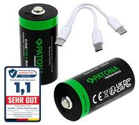 PATONA 2X Premium LR14 Pile C 1,5V 3450mWh, Rechargeable par USB-C