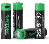 PATONA 4X Piles AA Rechargeables USB-C 1,5V 2000mAh (3000mWh) | Câble de recharge USB-C 1-vers-2 inclus, remplacent les piles Mignon AA jetables, pour jouets, manettes et télécommandes