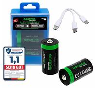 PATONA 4X Premium LR14 Baby C Batterie 1,5V 3450mWh, Rechargeable Via USB-C