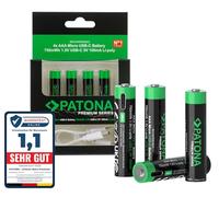 PATONA 8X Premium AAA Micro Batteries, 750mWh 1.5V, Rechargeable Via USB-C