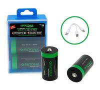 Patona lot de 2 piles rechargeables Mono D avec port USB-C - Lithium-ion 4000mAh