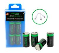 Patona set de 4 piles CR123 rechargeables avec port USB-C - Lithium Ion - 800mAh