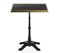 Patras Lux Table bistro plateau marbre 60 x 60 cm piètement fonte