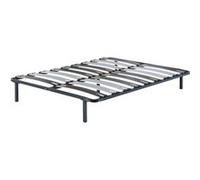 patrick - Solide et Confortable Sommier Cadre a lattes + Pieds 120x200 x 29 cm en Metal - 2 x 9 Larges Lattes de 12,5 cm - Montage Rapide et Facile - epaisseur du Metal +/- 1,2 mm Noir G