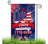 Patriotic Garden Flag - US 250th Double Sided 12x18 Inch Outdoor Banner Flag, Decorative Yard Flags for Home Porch Lawn Backyard | American Independence Memorial Day 4th of July