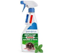 Patronus Répulsif Anti Souris & Anti Rat [500ml] - Usage Intérieur & Extérieur, Non Tachant - Éloigne les rongeurs avec la Menthe Poivrée ultra Concentrée - Anti Souris et Rats Puissant