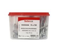 Patte à vis en acier zingué embase 7 x 150 - M6 x 50 mm - 100 pièces FISCHER
