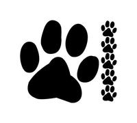 patte chien lot de 6 logo de 4953 autocollant adhésif sticker - Taille : 8 cm