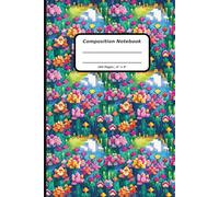 Patterns Composition Notebooks, 160 Pages, 6" x 9" , Ruled Paper, A Pixel Art Meadow Pattern Covers