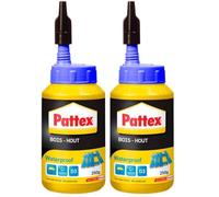 Pattex Bois Hout Waterproof, Biberon de colle à bois résistante, Colle vinylique pour montage, assemblage, placage ou contrecollage en milieu humide et chaud, 250 g (Lot de 2)