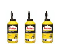 Pattex | Colle Bois Classic (Biberon de 750 g) - Hautement Résistante pour Montage, Assemblage, Placage ou Contrecollage sur Bois (Lot de 3)