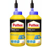 Pattex - Colle Bois Waterproof en Biberon 750g - Vinylique pour Montage, Assemblage, Placage et Contrecollage en Milieu Humide et Chaud (Lot de 2)