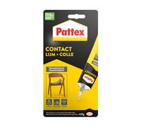 Pattex Colle contact type néoprène- Formule transparente tous matériaux- Tube 125 gr