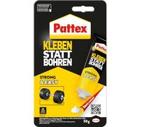 Pattex Colle de Montage Coller au Lieu de percer, 50 g de Colle Forte pour Une Tenue immédiate, Colle de Construction Universelle, Colle avec Une résistance Finale élevée