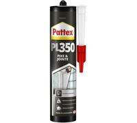 PATTEX Colle Fixation PL350, mastic de fixation polymère haute résistance, intérieur et extérieur, colle et jointe, coloris transparent, cartouche 300 g (Lot de 5)