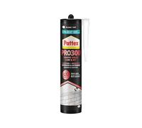 PATTEX Colle Fixation PRO300, mastic de fixation polymère haute résistance, intérieur et extérieur, colle et jointe, coloris blanc , cartouche 410 g
