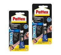 Pattex Colle instantanée Ultra Gel, 2x 3 g Super Colle Extra Forte & Flexible, Résistante aux Chocs & à l'Eau, Gel pour Caoutchouc, Cuir, Bois