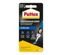 Pattex colle instantanée Ultra Gel, 3 g de colle super puissante & flexible, colle de réparation résistante aux chocs & à l'eau avec consistance de gel pour par ex. le caoutchouc, le cuir, le bois