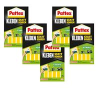 Pattex Collez au lieu de percer des bandes adhésives, ruban adhésif double face amovible - 10 pièces (5 paquets de bandes adhésives).