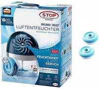 Pattex Déshumidificateur Stop Humidité AERO 360°, déshumidificateur très efficace, rechargeable, réduit l'humidité, les odeurs & les moisissures, set 1 appareil + 3x 450 g de tablettes (1+2 extra)