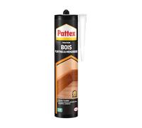 Pattex | Fixation Bois Plinthes & Menuiserie (cartouche de 380 g) - Colle de fixation d'éléments de grande longueur en bois - Colle bois blanche pour travaux d’intérieur
