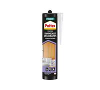 Pattex Fixation Colle Panneaux Décoratifs, Cartouche de 470g, Blanc | Colle de montage, Adhérence jusqu'à 15kg/cm², Panneaux acoustiques, 3D, tasseaux, lattes bois, Sans solvant, -30°C à +90°C