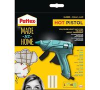 PATTEX Made At Home Pistolet à Colle Thermofusible, pistolet pour collage à chaud avec alimentation mécanique. Contient 6 recharges de colles