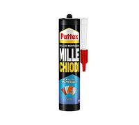 Pattex Millechiodi Esterni & Interni, adesivo extra forte in cartuccia per montaggi esterni, adesivo resistente per legno, ceramica, metallo, con presa immediata, 1x450g