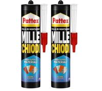 Pattex Millechiodi Esterni & Interni, adesivo extra forte in cartuccia per montaggi esterni, adesivo resistente per legno, ceramica, metallo, con presa immediata, 1x450g (Lot de 2)