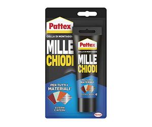 Pattex Millechiodi Esterni & Interni, adesivo extra forte per montaggi esterni, adesivo resistente per legno, ceramica, metallo, con presa immediata, 1x100g blister