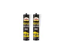 PATTEX Néoplus Colle de Fixation type néoprène - Tous matériaux, intérieur et extérieur, prise immédiate -Cartouche 390g (Lot de 2)
